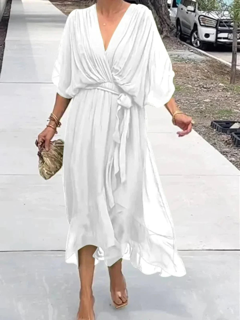TAYLORIA™ – STYLISH & ELEGANT V-NECK CHIFFON DRESS