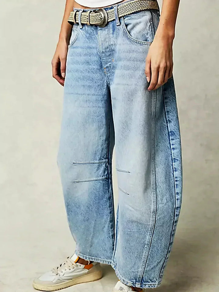 TAVIRA™ LEOPARD BARREL JEANS