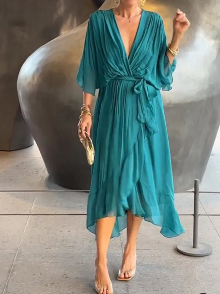 TAYLORIA™ – STYLISH & ELEGANT V-NECK CHIFFON DRESS